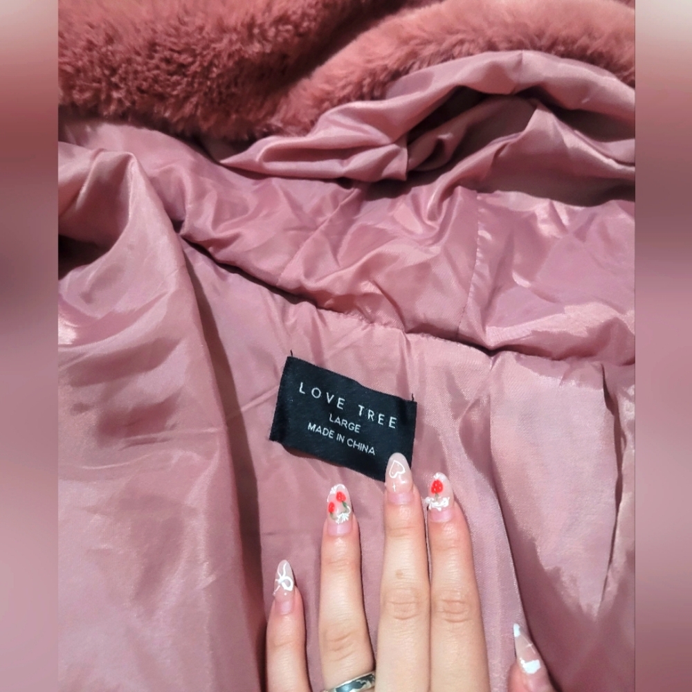 lovetree faux fur pink jacket